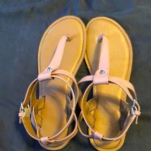Light pink sandals size 7 bought a couple years ago can no longer fit
